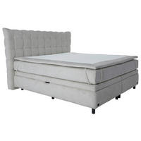 Pat Boxspring, 180/200 cm, gri deschis - gri deschis/cașmir, Basics, material pe bază de lemn (180/200cm) - Esposa