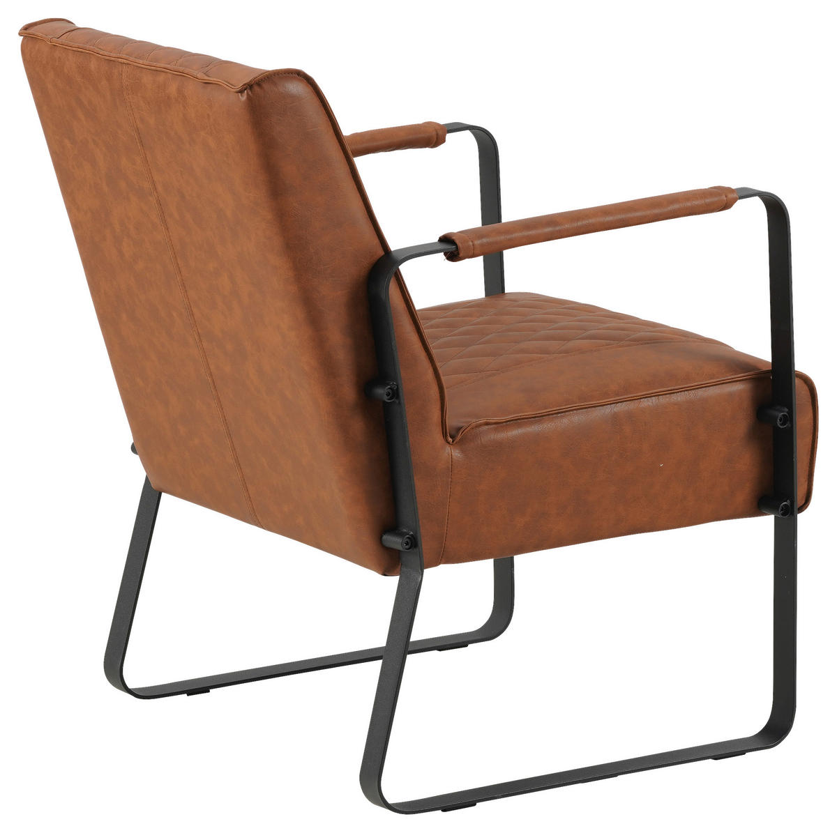 KŘESLO, kov, textil, koňaková - černá/koňaková, Konvenční, kov/textil (75/61/70cm) - MID.YOU