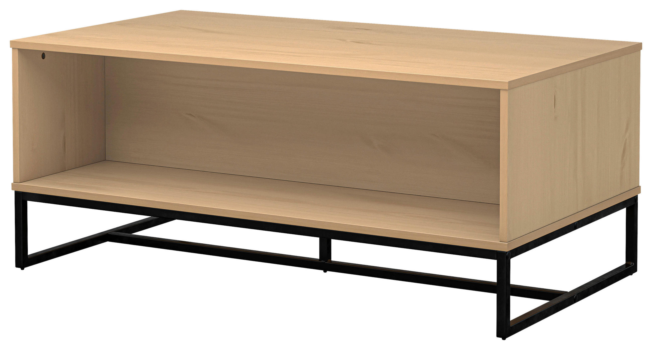 COUCHTISCH Kiefer massiv 110/60/45 cm rechteckig Eichefarben - Eichefarben/Schwarz, Design, Holz/Metall (110/60/45cm) - Livetastic