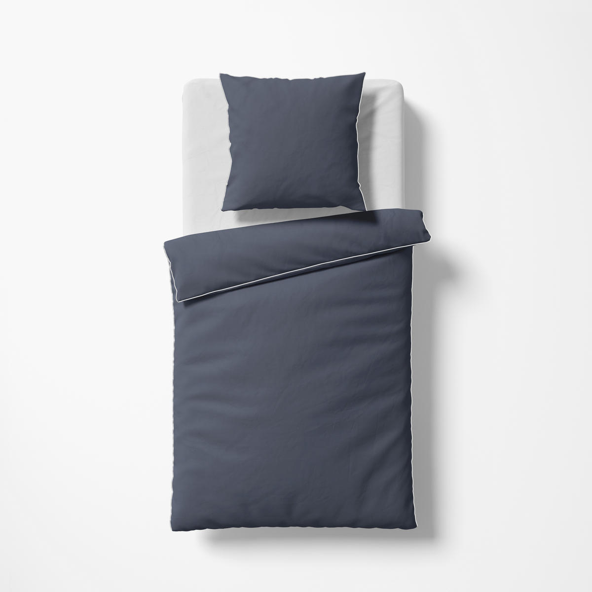 BETTWÄSCHE Schweizer Satin 200/220 cm  - Dunkelgrau, Basics, Textil (200/220cm) - Fleuresse