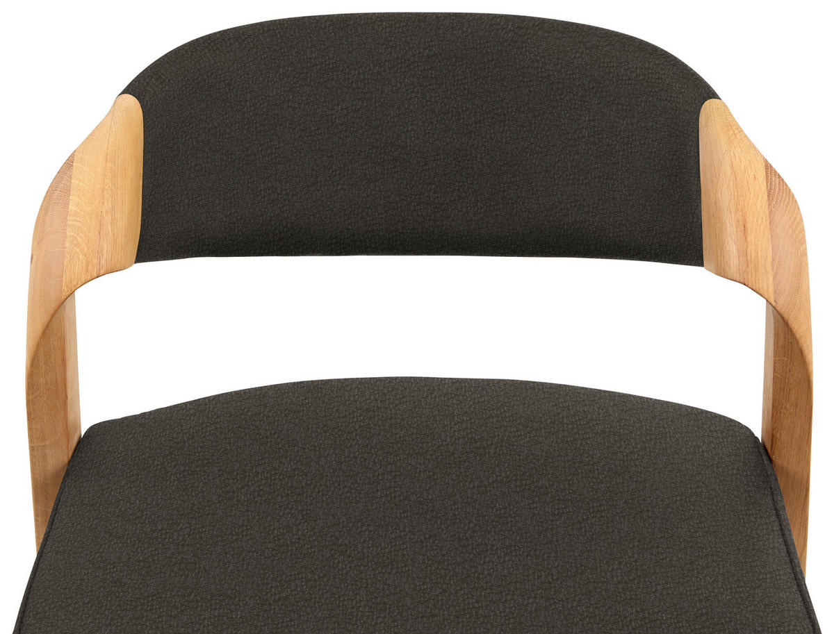 TRESENSTUHL in Eichefarben, Dunkelbraun  - Eichefarben/Dunkelbraun, Natur, Leder/Holz (51/93/49cm) - Voglauer