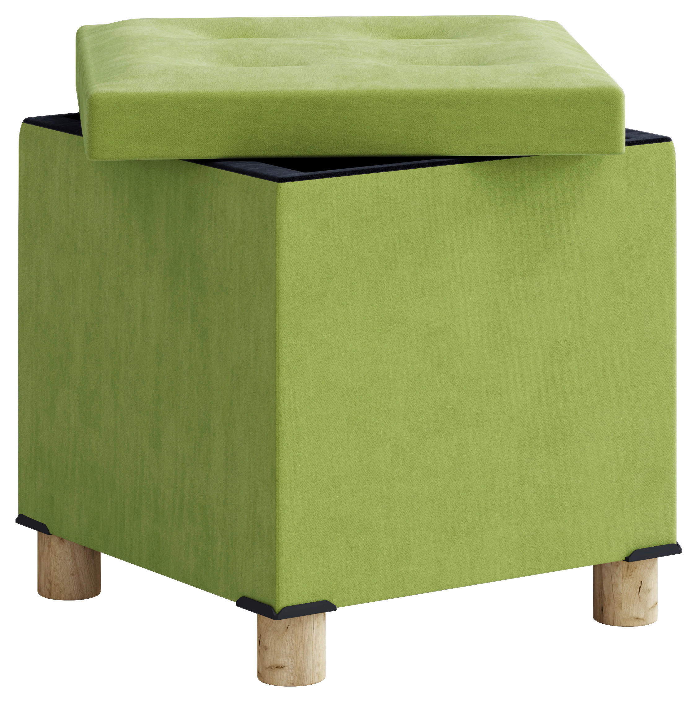 SITZBOX in Textil Grün  - Braun/Grün, Modern, Holzwerkstoff/Textil (38/40/38cm) - MID.YOU