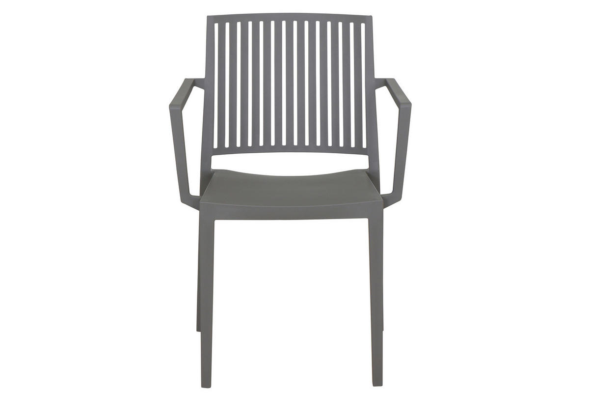 GARTENGARNITUR 3-teilig Stahl  - Grau, Basics, Kunststoff/Metall (70/80/70cm) - Siena Garden
