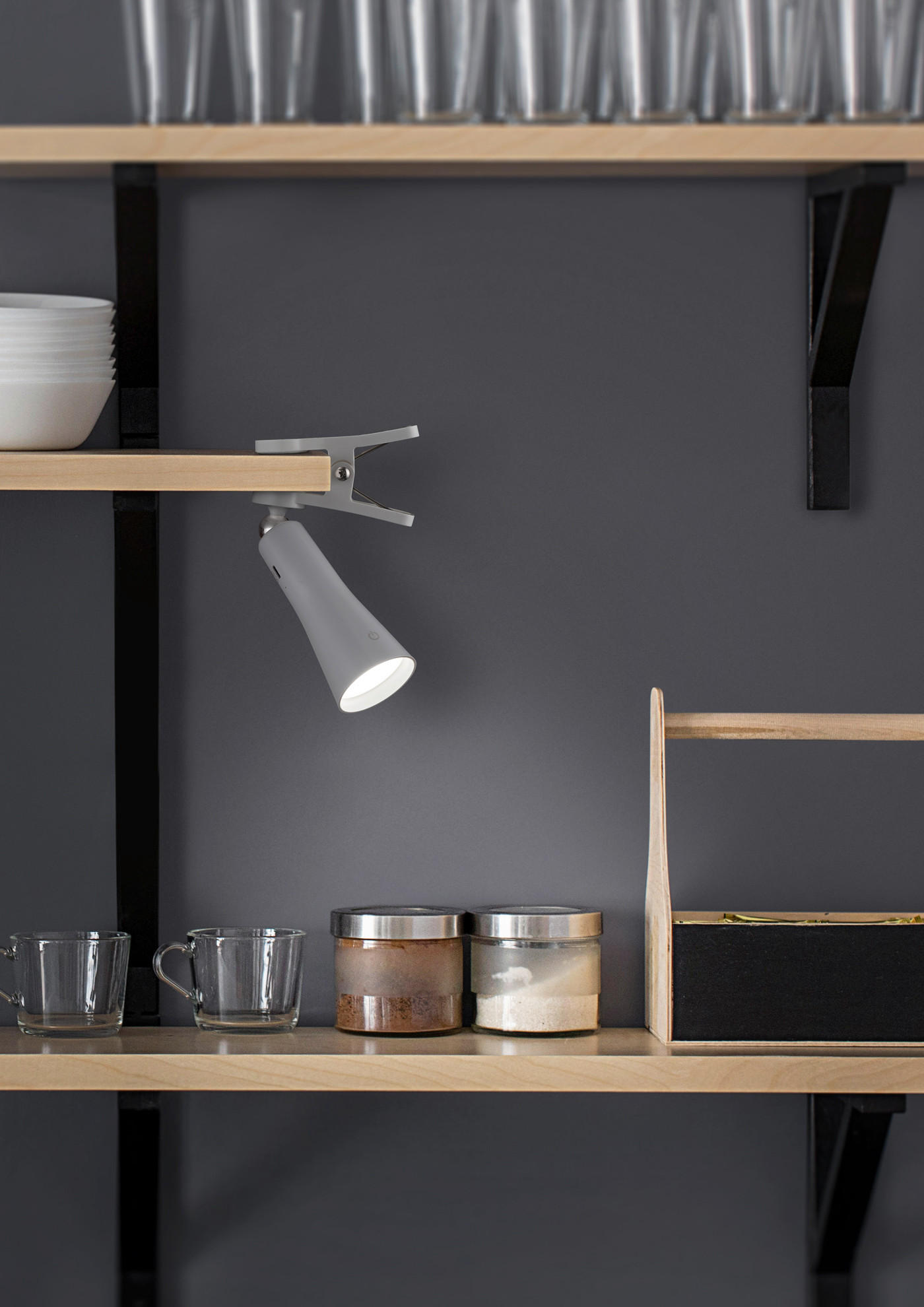 PORTABEL LAMPA Maxi 20/12/36 cm   - grå, Basics, metall (20/12/36cm)