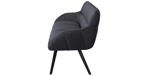 SITZBANK 182/86/66.5 cm in Grau, Schwarz - Schwarz/Grau, Design, Textil/Metall (182/86/66.5cm) - Novel