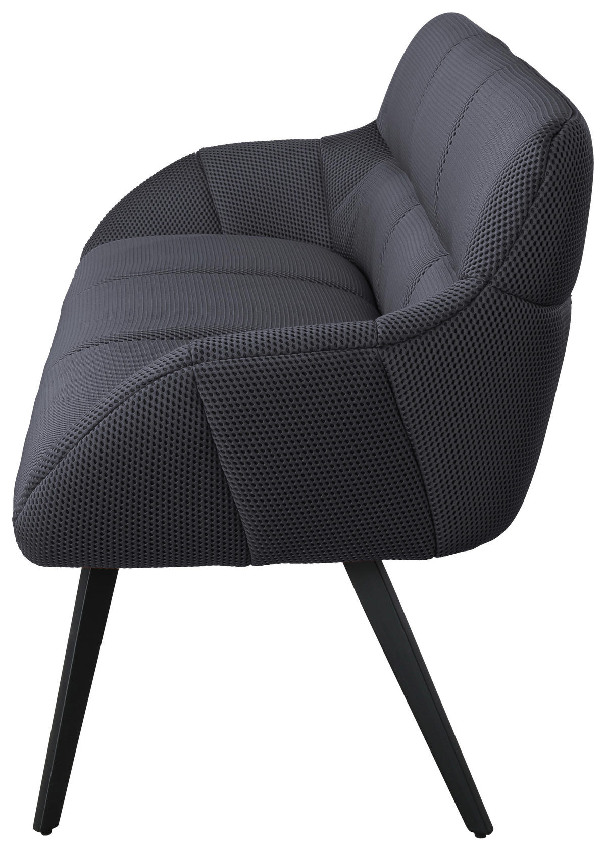 SITTBÄNK i metall, textil grå, svart  - grå/svart, Design, metall/textil (182/86/66.5cm) - Novel