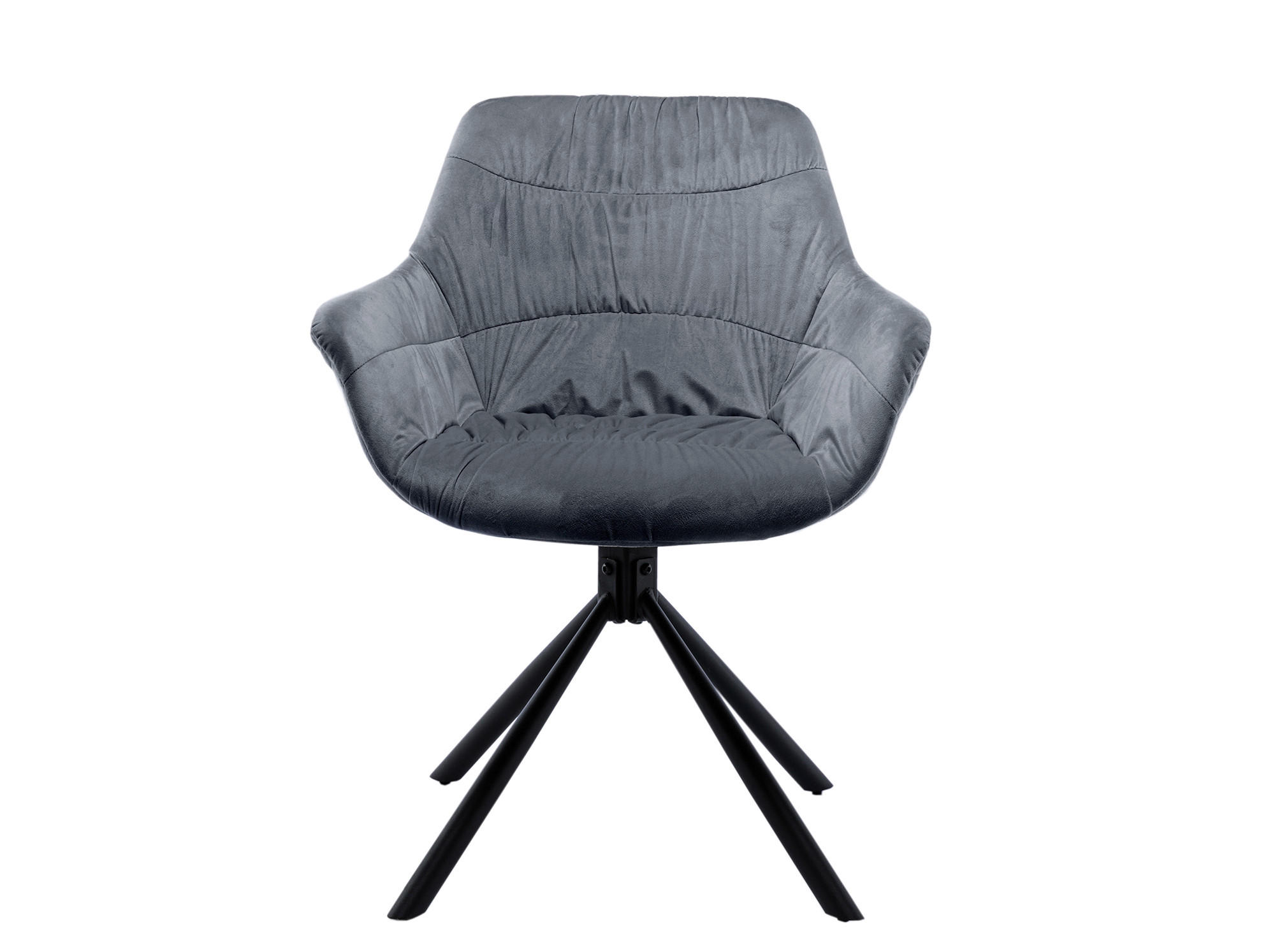 ARMLEHNSTUHL  in Samt  - Schwarz/Grau, MODERN, Textil/Metall (64/82/63cm) - Livetastic