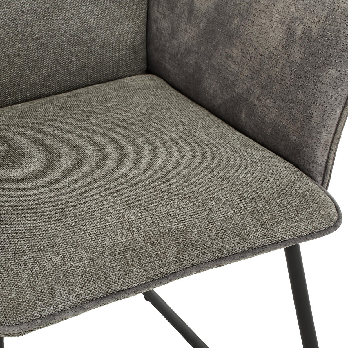 SCAUN CU BRAȚE in gri, negru  - negru/gri, Modern, lemn/metal (64/87,5/63cm) - Livetastic