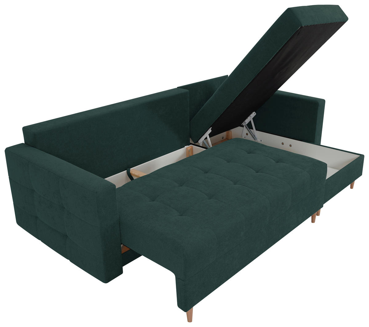 ECKSOFA Petrol  - Petrol, Design, Textil (232/141cm) - MID.YOU