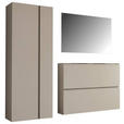 GARDEROBE 3-teilig  in 180/185/33 cm  - Taupe, Design, Glas/Holzwerkstoff (180/185/33cm) - Moderano