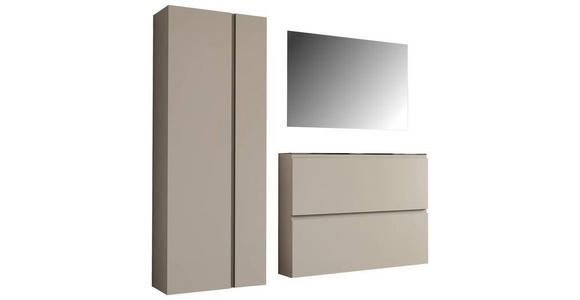 GARDEROBE 3-teilig  in 180/185/33 cm  - Taupe, Design, Glas/Holzwerkstoff (180/185/33cm) - Moderano