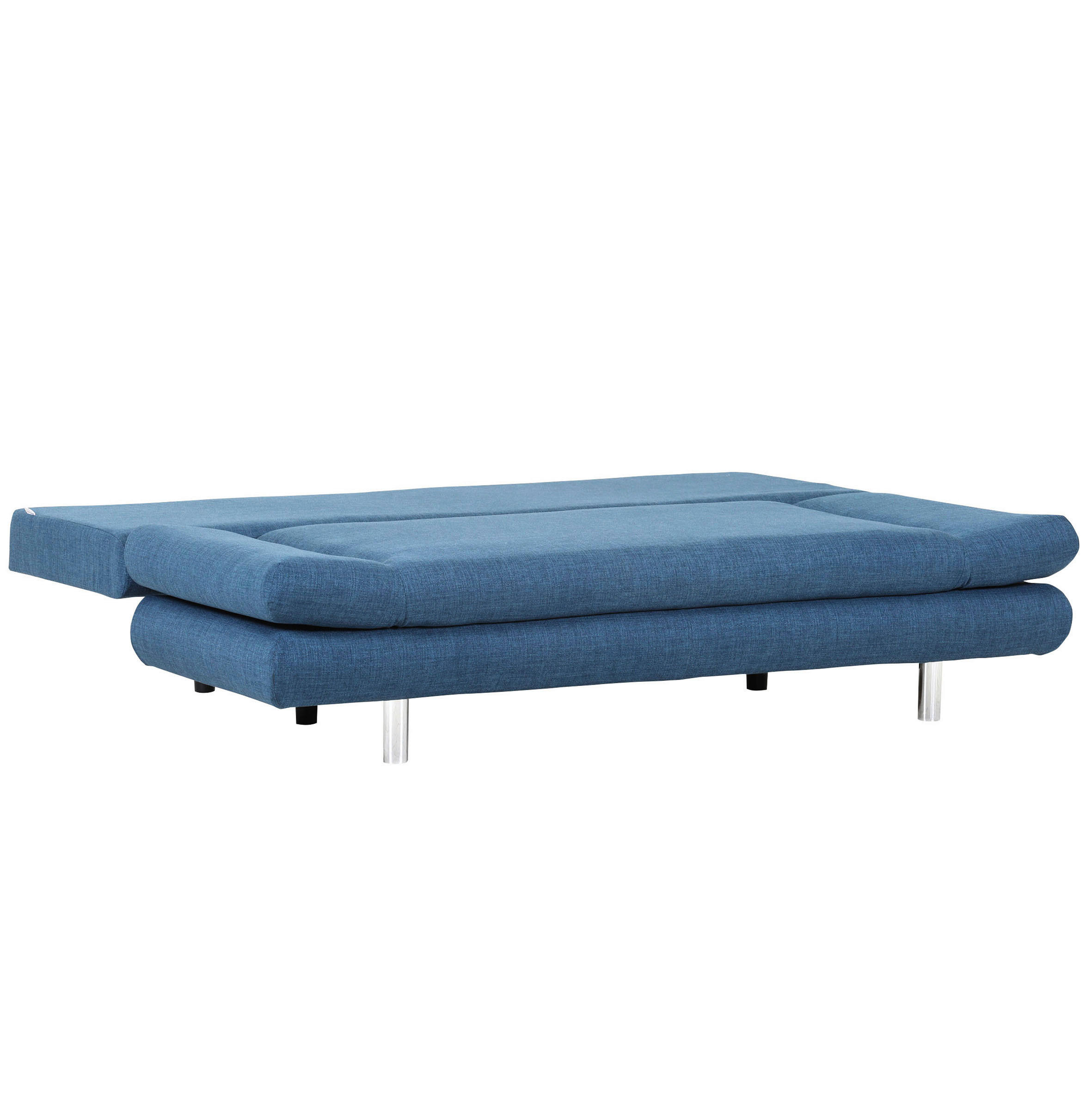 SCHLAFSOFA Flachgewebe Blau  - Chromfarben/Blau, Design, Kunststoff/Textil (194/73/91cm) - Xora