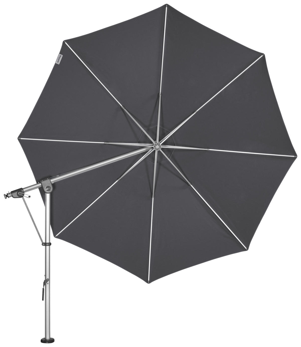 AMPELSCHIRM 350 cm Anthrazit  - Anthrazit/Silberfarben, Basics, Textil/Metall (350/350cm) - Doppler