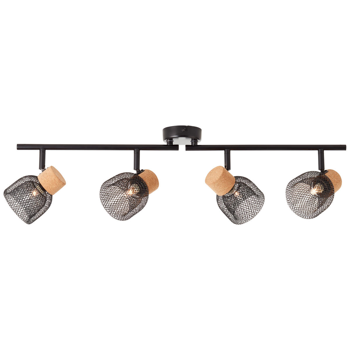 DECKENLEUCHTE     - Schwarz, Natur, Holz/Metall (16,5/76,5/9cm) - Brilliant