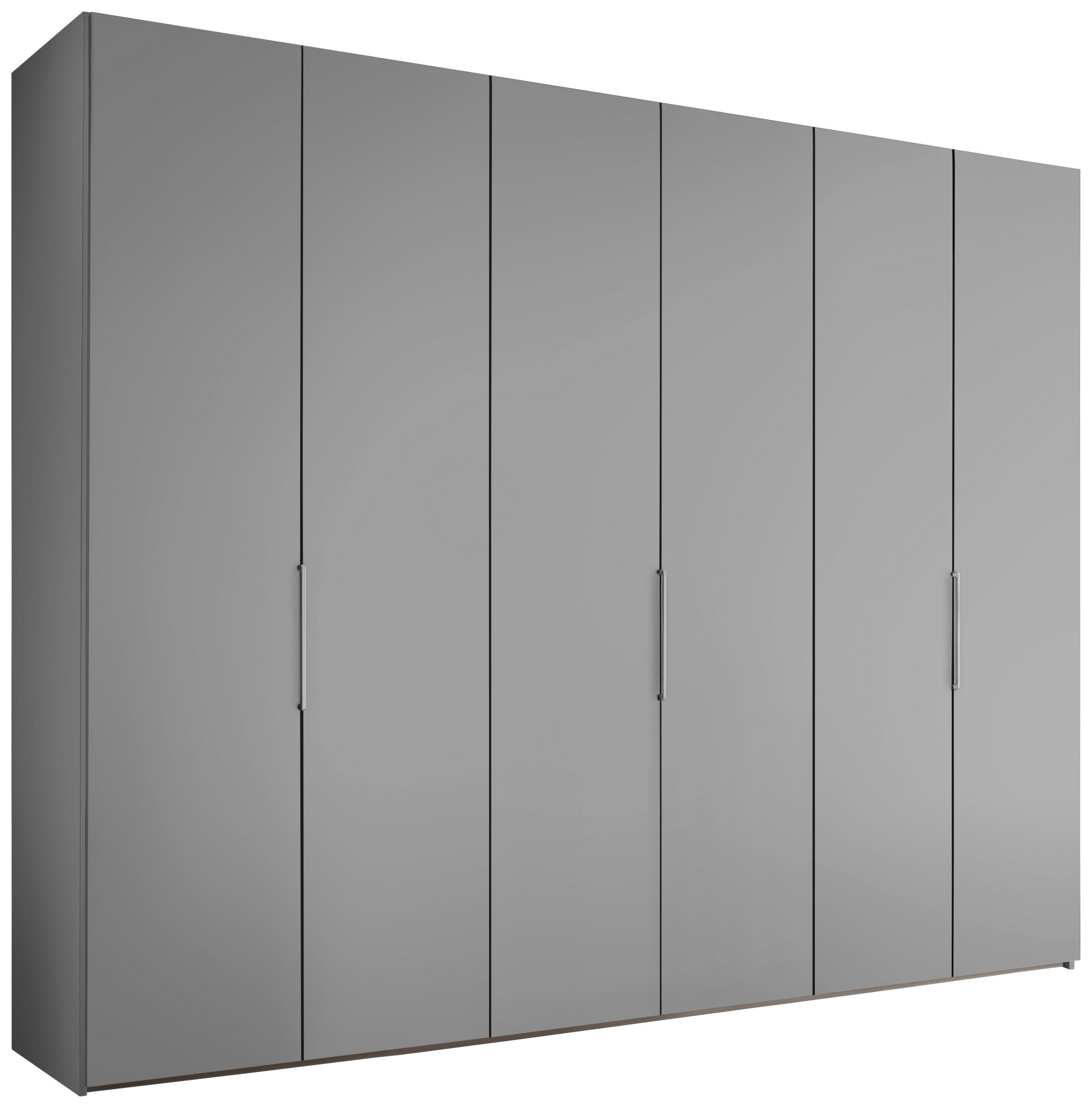 DREHTÜRENSCHRANK 298/222/63 cm,  in Hellgrau, 6-türig  - Hellgrau/Alufarben, Design, Holzwerkstoff/Metall (298/222/63cm) - Dieter Knoll