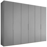 DREHTÜRENSCHRANK inkl. Zubehör 298/222/63 cm,  in Hellgrau, 6-türig  - Hellgrau/Alufarben, Design, Holzwerkstoff/Metall (298/222/63cm) - Dieter Knoll