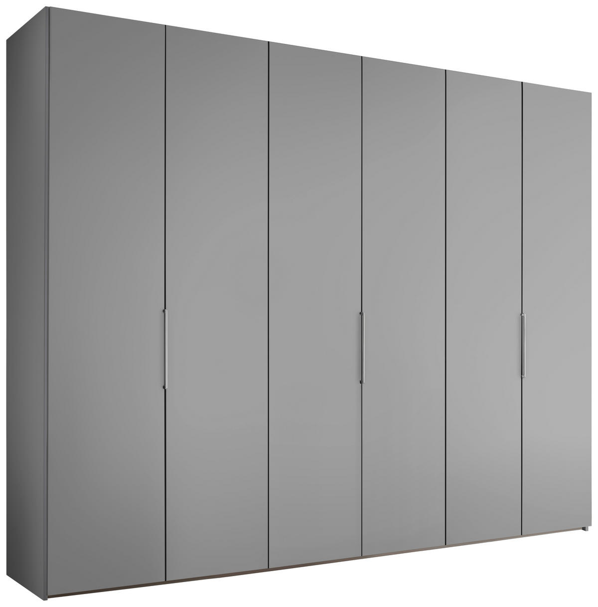 DREHTÜRENSCHRANK inkl. Zubehör 298/222/63 cm,  in Hellgrau, 6-türig  - Hellgrau/Alufarben, Design, Holzwerkstoff/Metall (298/222/63cm) - Dieter Knoll