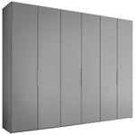 DREHTÜRENSCHRANK inkl. Zubehör 298/222/63 cm,  in Hellgrau, 6-türig  - Hellgrau/Alufarben, Design, Holzwerkstoff/Metall (298/222/63cm) - Dieter Knoll