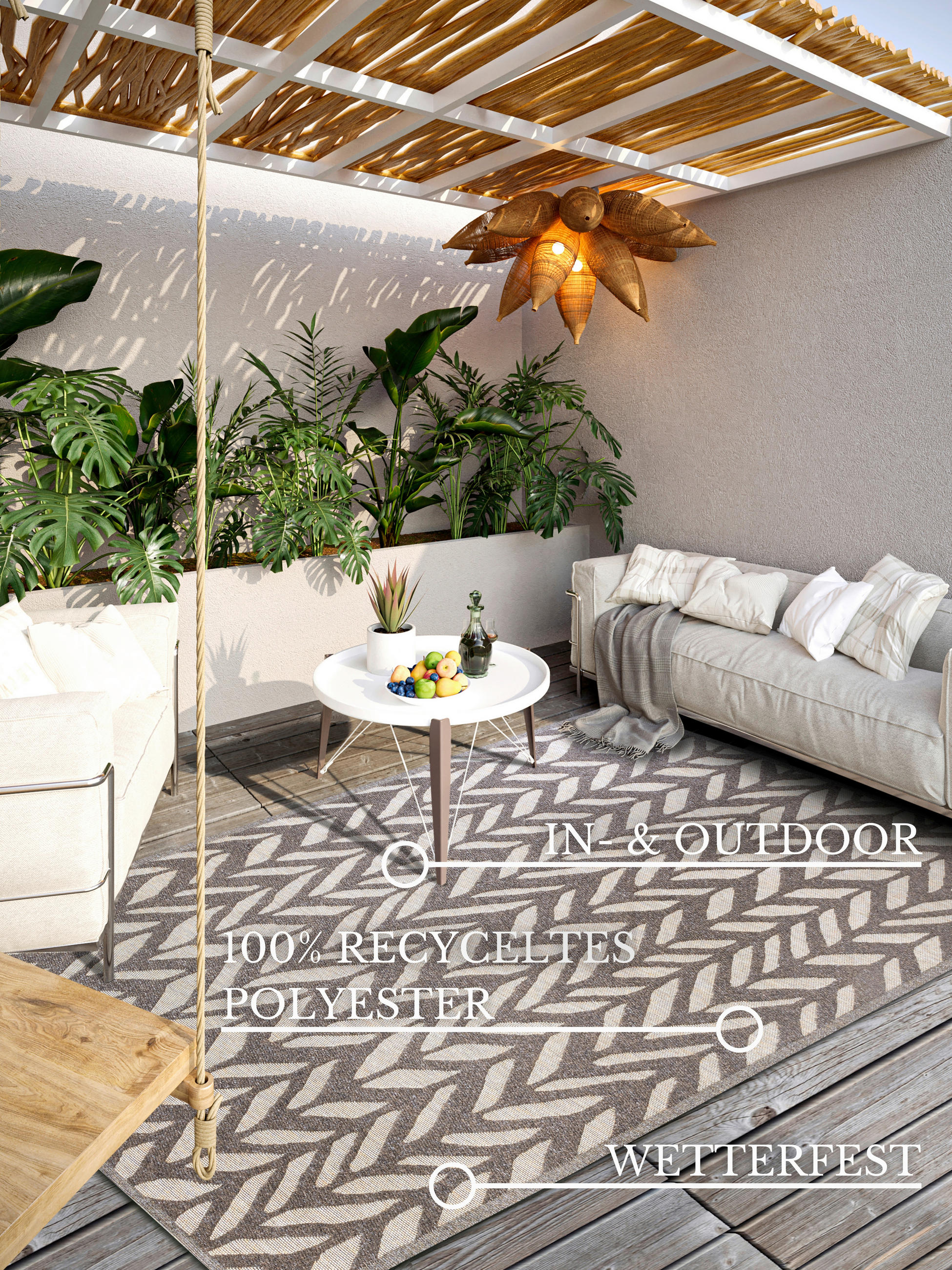 OUTDOORTEPPICH 200/290 cm Kollektion 1883 Beige, Cappuccino  - Beige/Cappuccino, Design, Kunststoff/Textil (200/290cm) - Villeroy & Boch