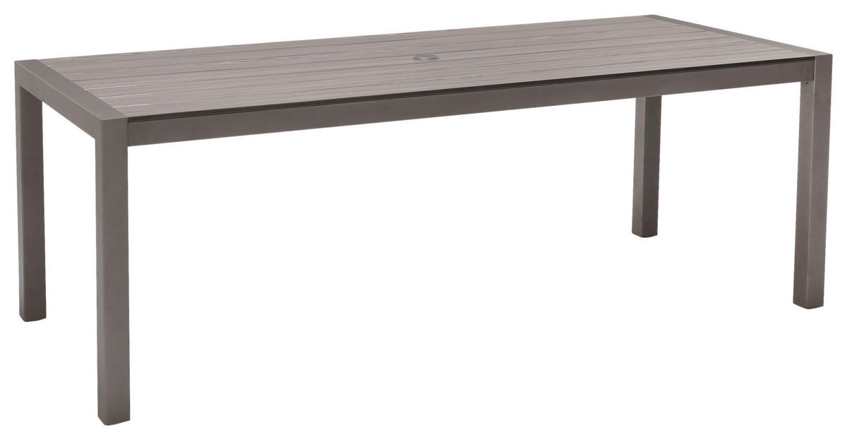 GARTENTISCH 201/88/74 cm Metall, Holzwerkstoff rechteckig  - Grau, Design, Holzwerkstoff/Metall (201/88/74cm) - Ambia Garden