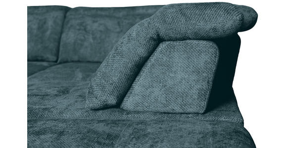 WOHNLANDSCHAFT in Struktur Blau  - Blau/Schwarz, KONVENTIONELL, Textil/Metall (188/357/253cm) - Carryhome