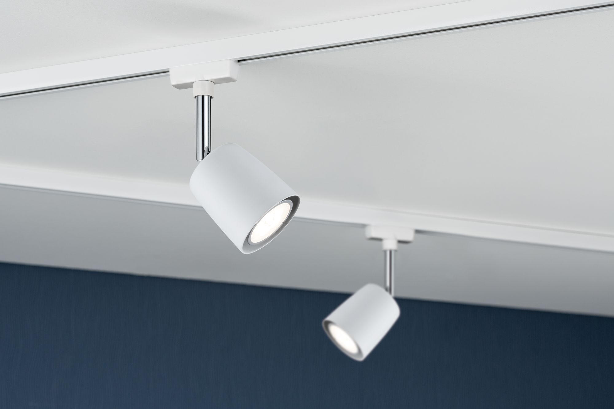 SCHIENENSYSTEM-STRAHLER - Weiß, Design, Metall (5,8/14/9cm) - Paulmann