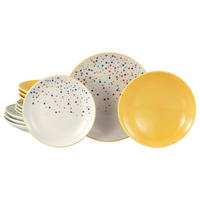 TAFELSERVICE Joy Gelb-bunt 12-teilig  - Gelb/Creme, Basics, Keramik (31,5/31/37null) - Creatable