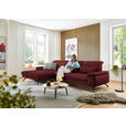 ECKSOFA in Echtleder Rot  - Rot/Schwarz, Design, Leder/Metall (193/332cm) - Dieter Knoll