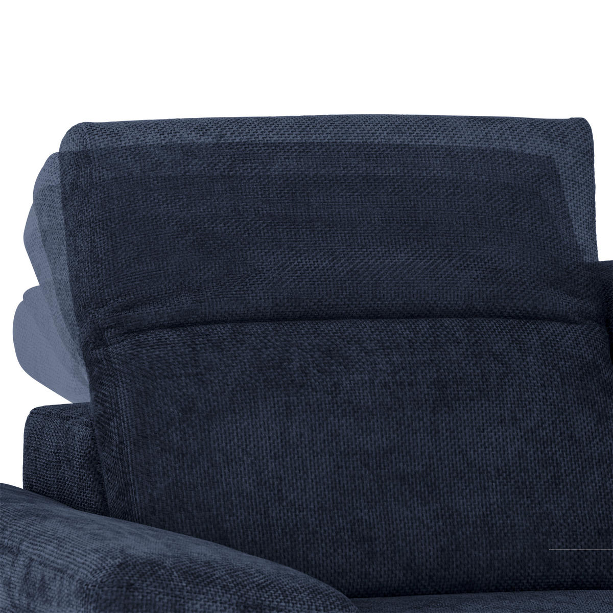 ECKSOFA in Struktur Dunkelblau  - Schwarz/Dunkelblau, Modern, Textil/Metall (283/194cm) - MID.YOU