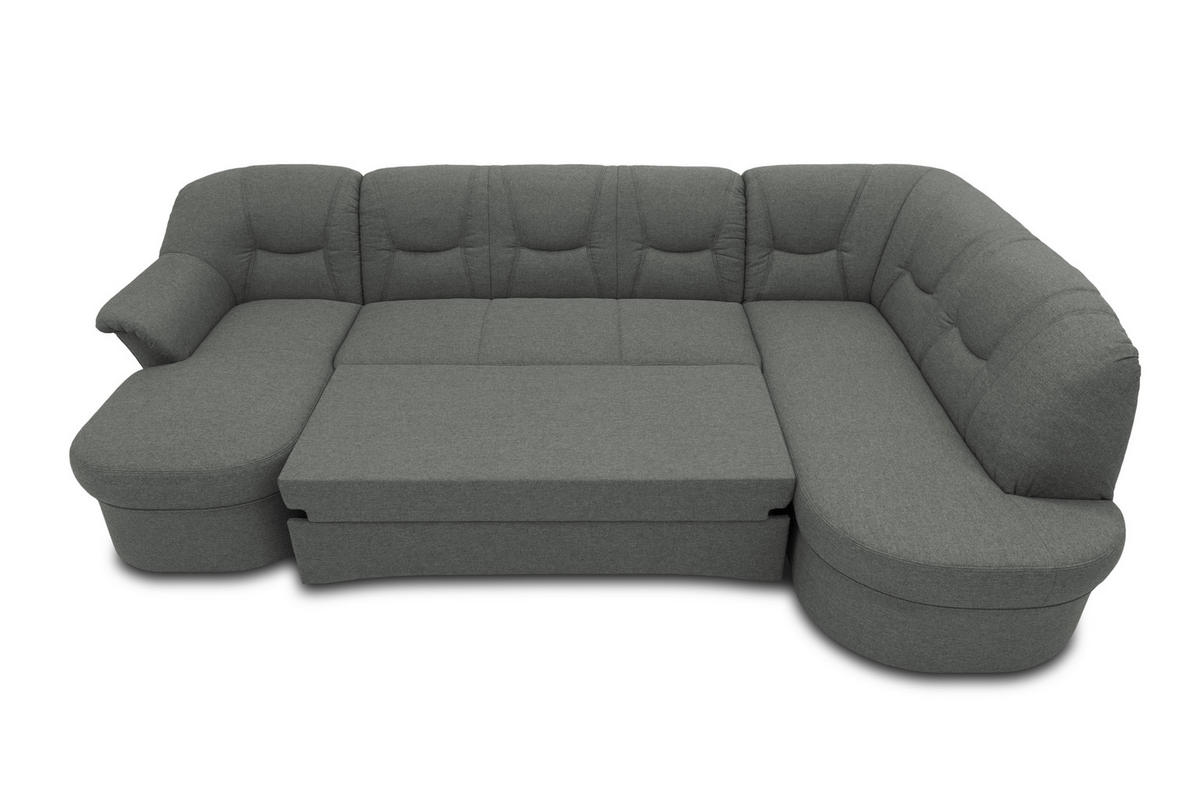 WOHNLANDSCHAFT Dunkelgrau Mikrofaser  - Dunkelgrau/Schwarz, KONVENTIONELL, Kunststoff/Textil (146/295/180cm) - MID.YOU