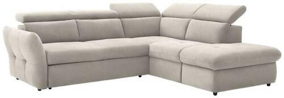 ECKSOFA in Velours Creme, Beige  254/224 cm  - Beige/Creme, Design, Kunststoff/Textil (254/224cm) - Stylife