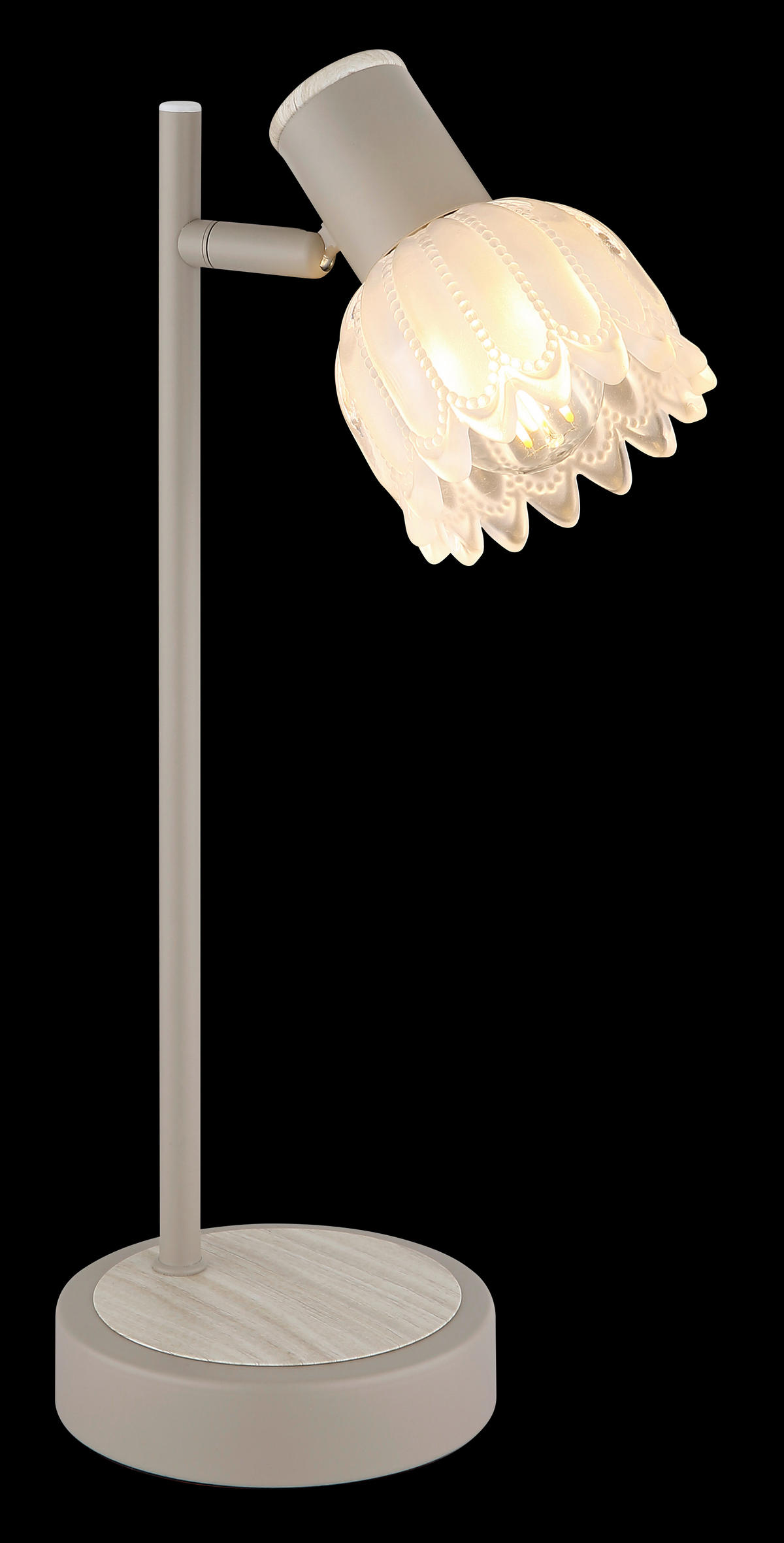 TISCHLEUCHTE 17/12/35 cm   - Sandfarben/Schwarz, KONVENTIONELL, Glas/Kunststoff (17/12/35cm) - Globo