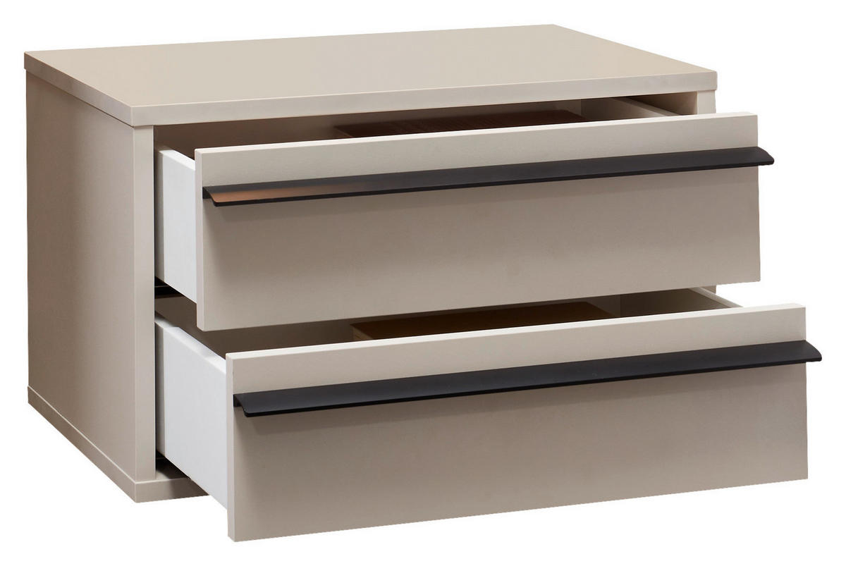 NACHTSCHRANK 50/31/34 cm  - Kaschmir/Schwarz, KONVENTIONELL, Holzwerkstoff/Metall (50/31/34cm) - Chameo