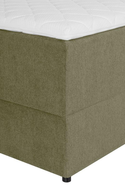 Boxspring 160x200 cm  in măsliniu  - măsliniu, Modern, metal/lemn (160/200cm) - Welnova