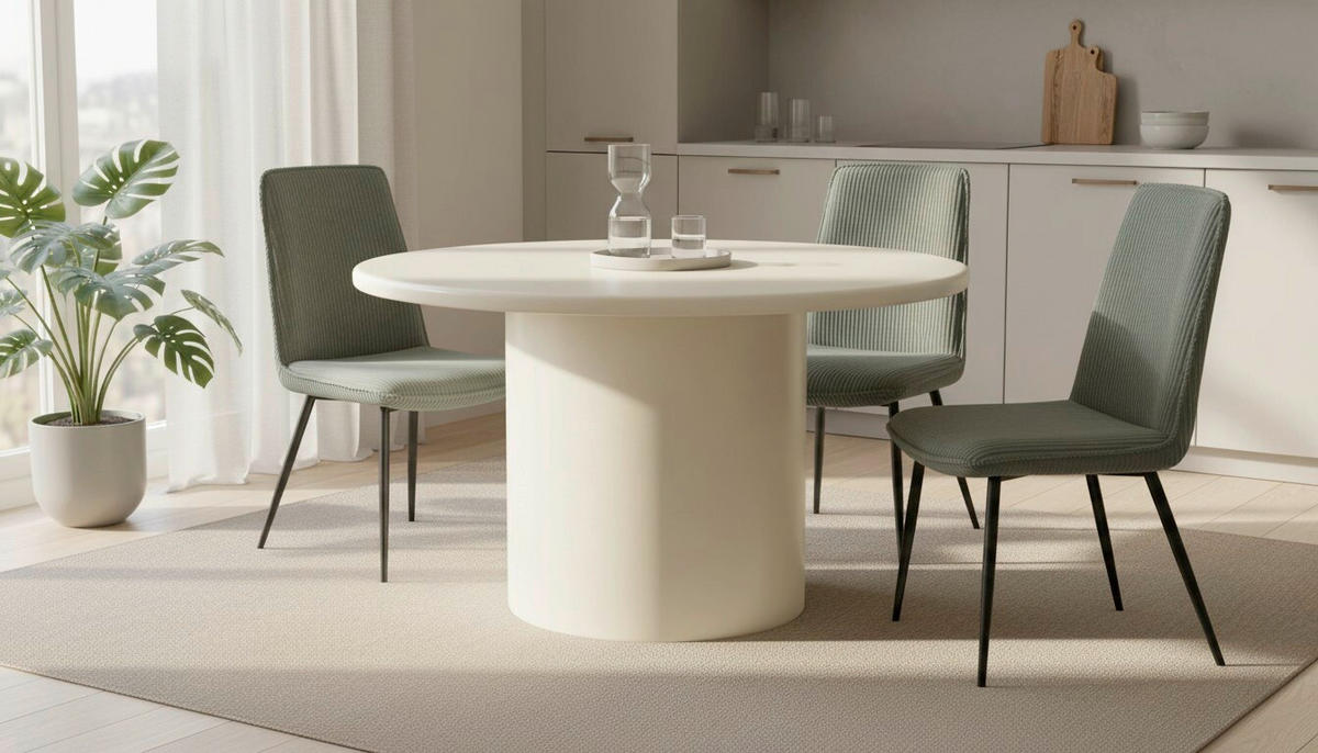 Masă din lemn, 120/120/76 cm,   - alb, Modern, lemn (120/120/76cm) - P & B