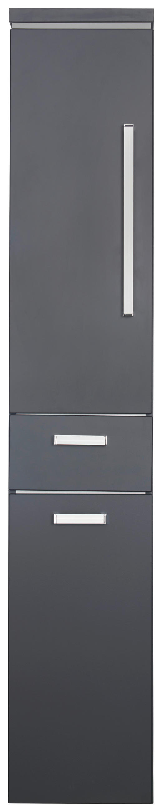 HOCHSCHRANK 30/164/33 cm  - Chromfarben/Grau, Design, Glas/Holzwerkstoff (30/164/33cm) - Novel