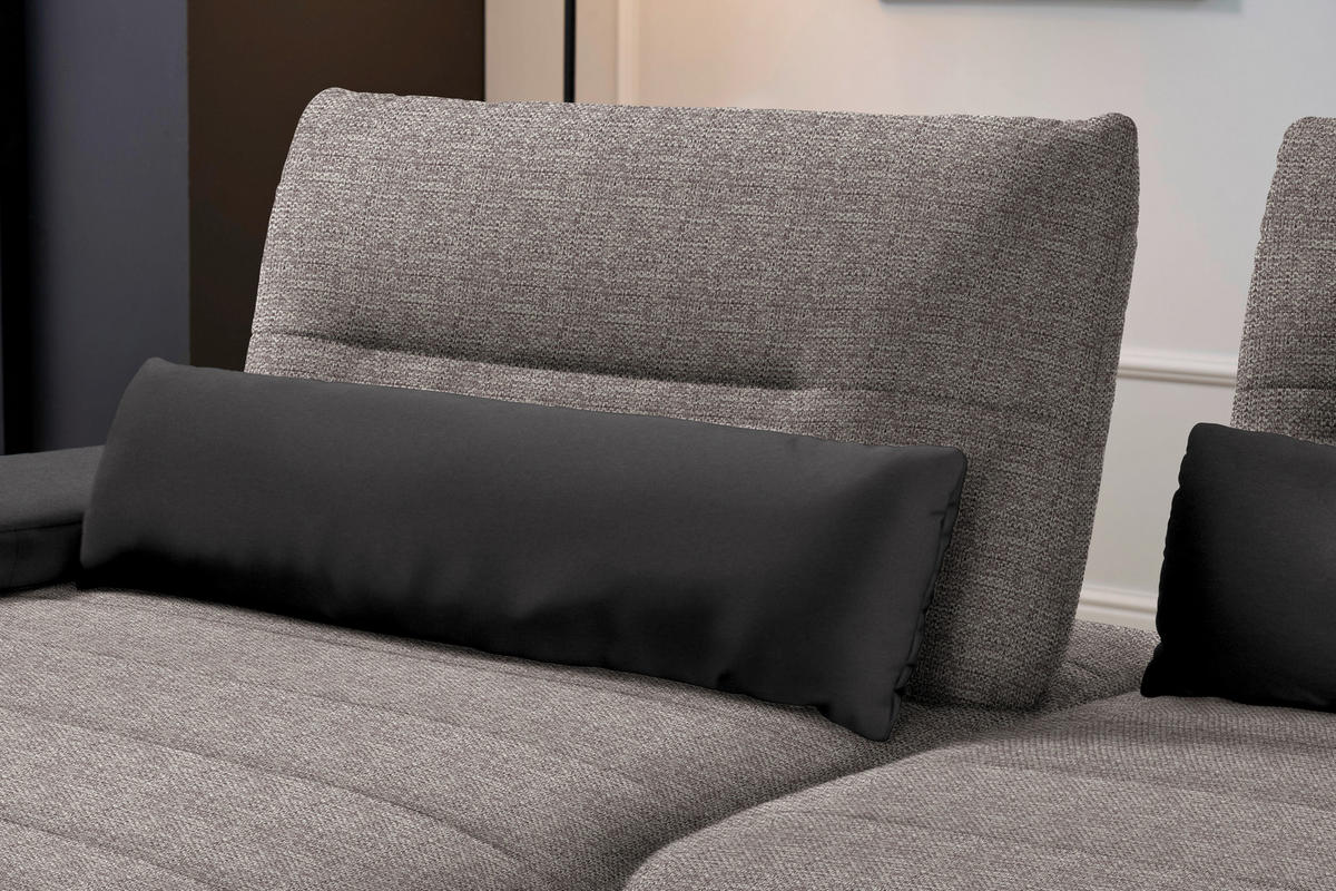 ECKSOFA in Webstoff Graubraun  191/273 cm  - Graubraun/Schwarz, KONVENTIONELL, Textil/Metall (191/273cm) - Carryhome