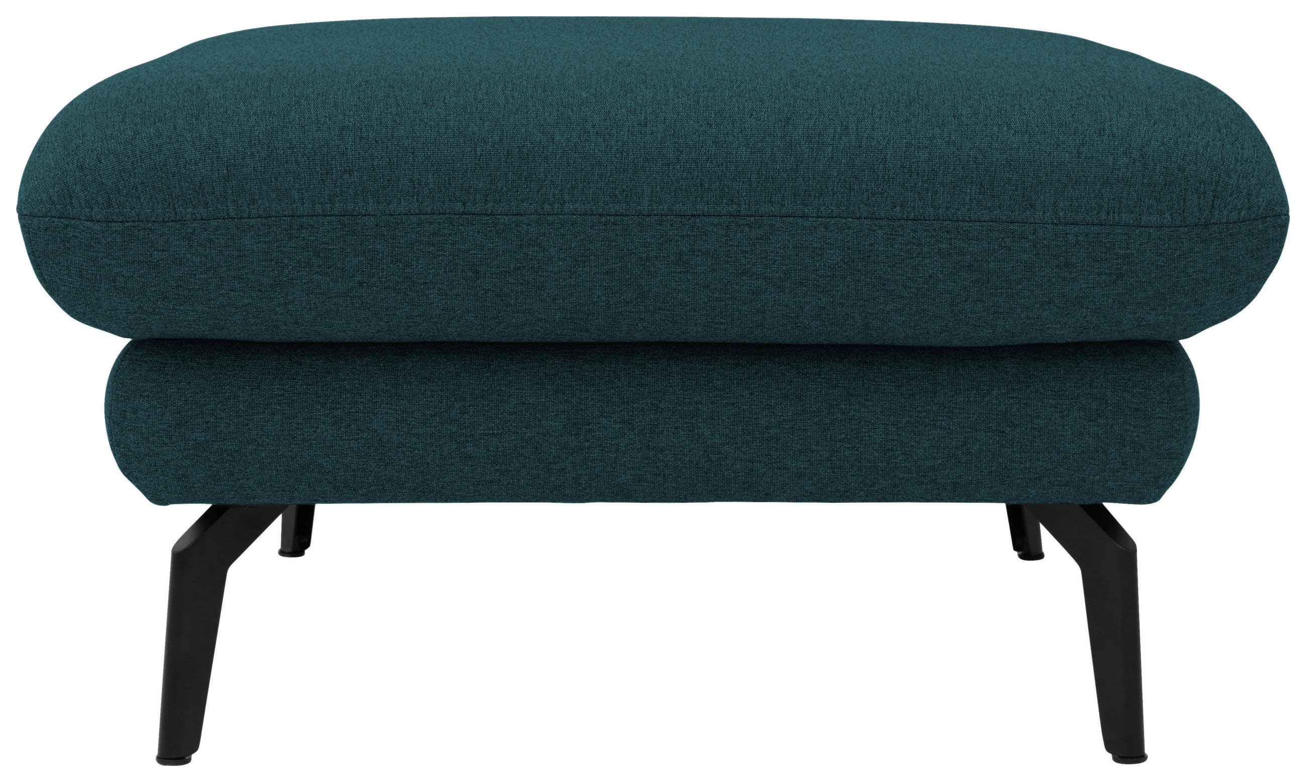 HOCKER Webstoff Petrol  - Petrol/Schwarz, Design, Textil/Metall (82/45/82cm) - MID.YOU
