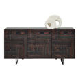 SIDEBOARD 160/79/44 cm  - Dunkelbraun/Schwarz, Trend, Holz/Metall (160/79/44cm) - Ambia Home