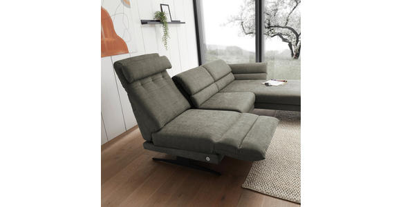 ECKSOFA in Flachgewebe Grün 279-327/176-217 cm - Schwarz/Grün, Design, Textil/Metall (279-327/176-217cm) - Dieter Knoll