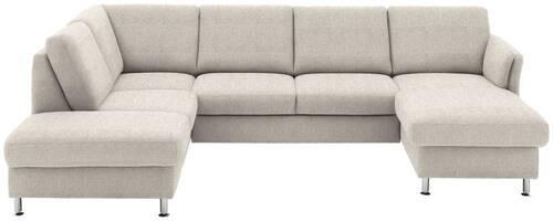 WOHNLANDSCHAFT in Flachgewebe Beige  - Chromfarben/Beige, Konventionell, Textil/Metall (200/305/168cm) - Beldomo System
