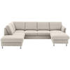 WOHNLANDSCHAFT in Flachgewebe Beige  - Chromfarben/Beige, Konventionell, Textil/Metall (200/305/168cm) - Beldomo System