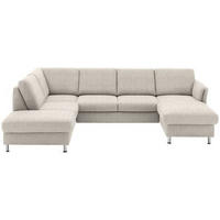 WOHNLANDSCHAFT in Flachgewebe Beige  - Chromfarben/Beige, Konventionell, Textil/Metall (200/305/168cm) - Beldomo System