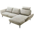 ECKSOFA inkl. Funktionen Beige Mikrofaser  - Beige/Schwarz, Design, Textil/Metall (325/170cm) - Novel
