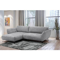 ECKSOFA SAMOA Grau Struktur  - Schwarz/Grau, Design, Textil/Metall (187/282cm) - Livetastic