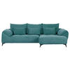ECKSOFA in Cord Petrol  - Petrol/Schwarz, Konventionell, Textil/Metall (311/176cm) - Carryhome