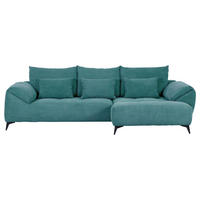 ECKSOFA in Cord Petrol  - Petrol/Schwarz, Konventionell, Textil/Metall (311/176cm) - Carryhome
