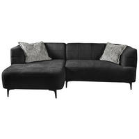 ECKSOFA Dunkelgrün Struktur  - Dunkelgrün/Schwarz, Design, Textil/Metall (158/247cm) - MID.YOU