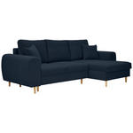 ECKSOFA in Webstoff Dunkelblau  - Naturfarben/Dunkelblau, KONVENTIONELL, Holz/Textil (250/145cm) - Carryhome