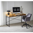 SCHREIBTISCH 140/58/76 cm  in Wildeiche  - Wildeiche/Schwarz, MODERN, Holzwerkstoff/Metall (140/58/76cm) - Carryhome